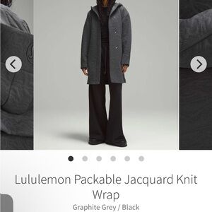 Lululemon Graphite Grey Knit Wrap size xs/s fits up to a large oversized